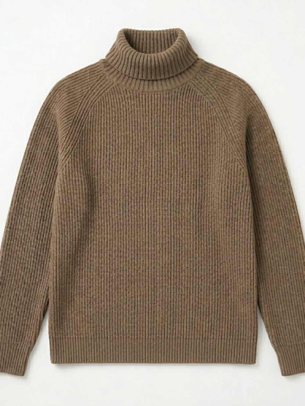 GAP 100% Cotton Ribbed Thick Chunky Knit Turtleneck Sweater Medium Taupe